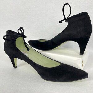 Coclico Suede Heels Ankle Tie Tango Dancing Coquette Sexy Black 7